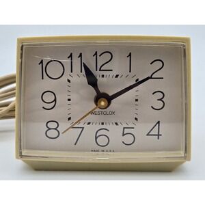 Westclox Bold II Model 22189 Beige Vintage Electric Clock USA‎ Made